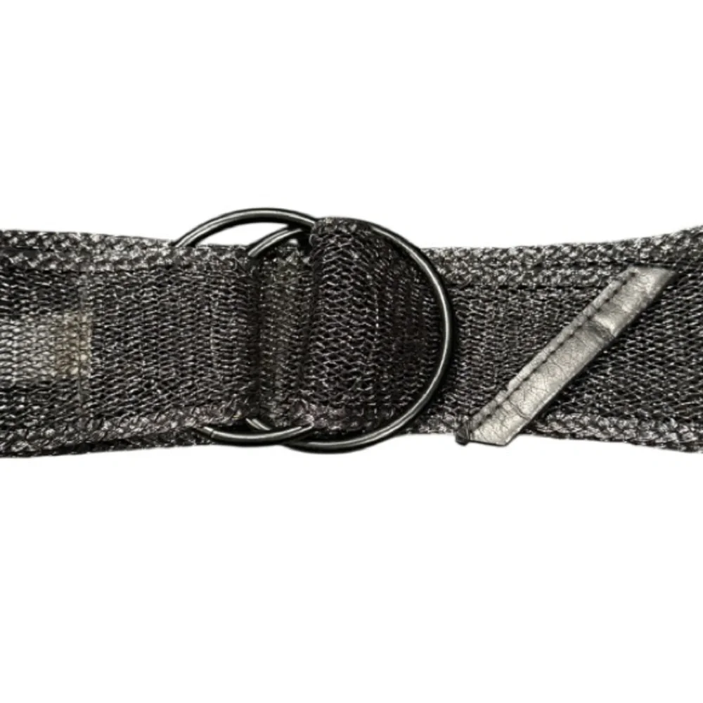 Authentic Banana Republic designer wide silver gunmetal shimmer mesh belt sz S/M